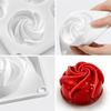 Helical Flower Dessert Molds 6 Cavity Rose Silicone Tray for Mousse Jellies and Chocolate with Flexible Smooth Release Design for Home Baking Projects