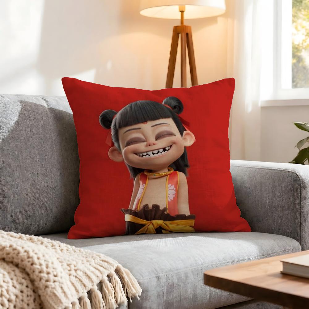 Doll Nezha Cushion Cover 1Pcs Decorative Covers Soft Cushion Case For Sofa Couch Decor 40X40 45X45 Pillowcases