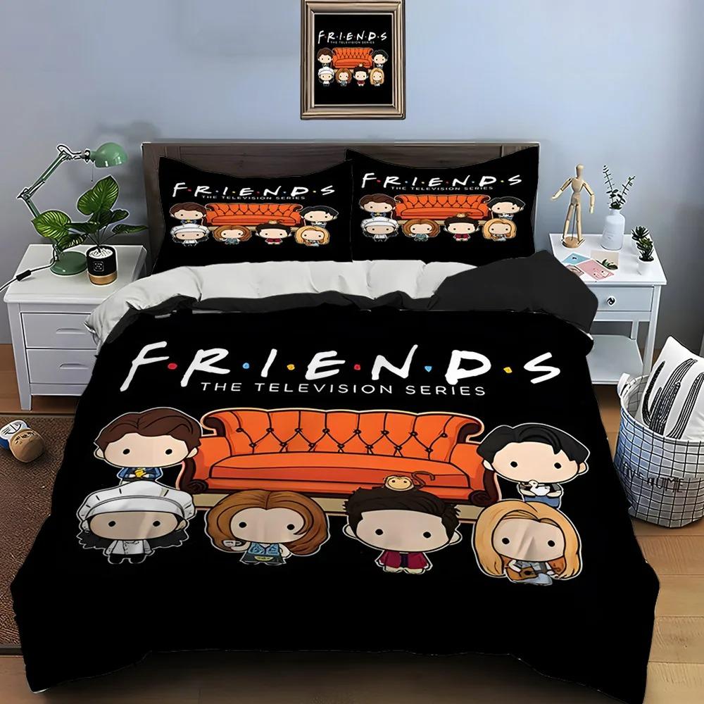 Funny Friends Print Bedding Set Duvet Cover 1 Duvet Cover 2 Pillowcases Adult And Children Bedding Set Luxury TV Show Pattern