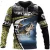 Sweat à capuche unisexe avec impression numérique 3D Motif pêcheur Luya pull de sport d'extérieur