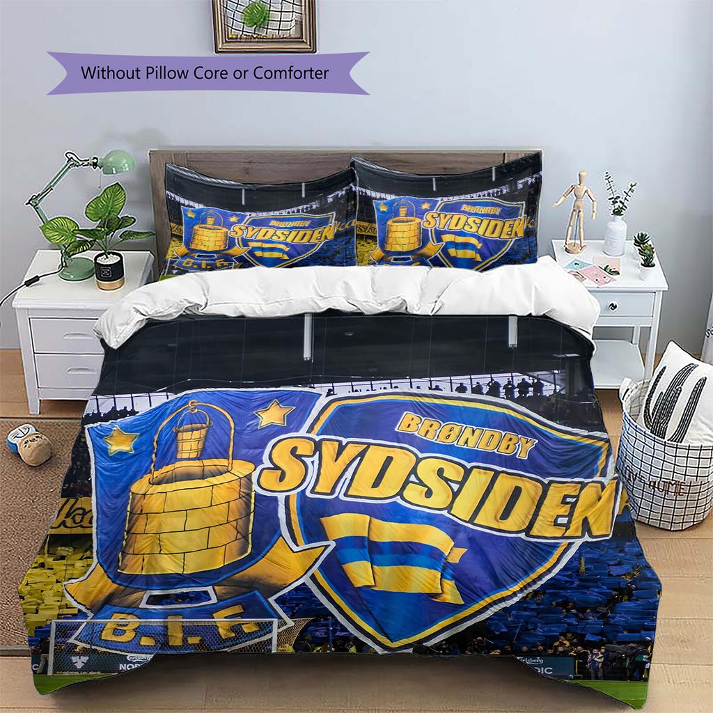 Brondby IF Pattern Bedding Home Decoration Birthday & Festival Gift (1 * duvet cover + 2 * pillowcase, without core)