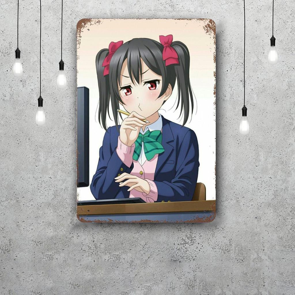 nico yazawa cartoon Funny Bar Metal Sign Retro Plaque Vintage Sign Alcohol Drinker Pub Club  Kitchen Wall Decoration