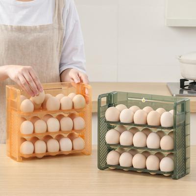 Κουτί Αποθήκευσης Αυγών Ψυγείου Τρία Επίπεδα Μεγάλης Χωρητικότητας Εξοικονόμηση Χώρου Οργανωτής Αυγών Διανομέας Αυγών Πόρτας Ψυγείου Αυγοθήκη Εστιατόριο Ντάινερ