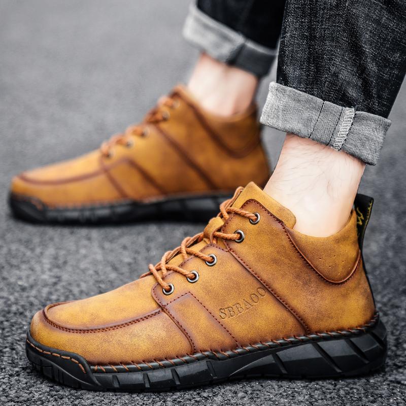 Fashion Outdoor Shoes Men Genuine Leather Trekking Hiking Shoes Men Waterproof Hiking Boots Sneakers Mountain Climbing Shoe Big Size 48