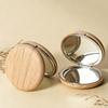 Wooden Grain Handheld Makeup Mirror, Portable Travel Double-sided Vanity Mirror, High Clarity Pocket Cosmetic Mirror for Women Girls