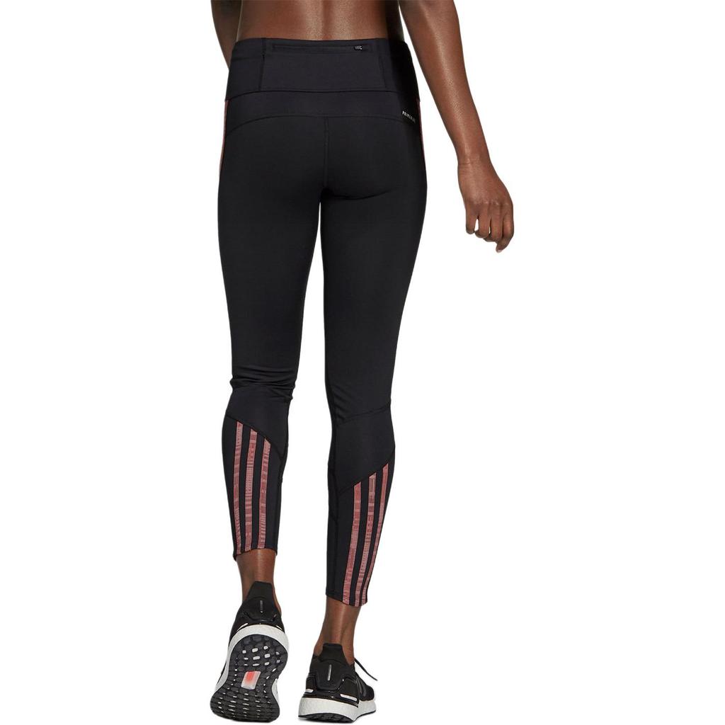 adidas Aeroready Own The Run Primeblue Solid Color Breathable Comfortable Soft Sports Long Pants Women Bottoms Black Crimson GK4313