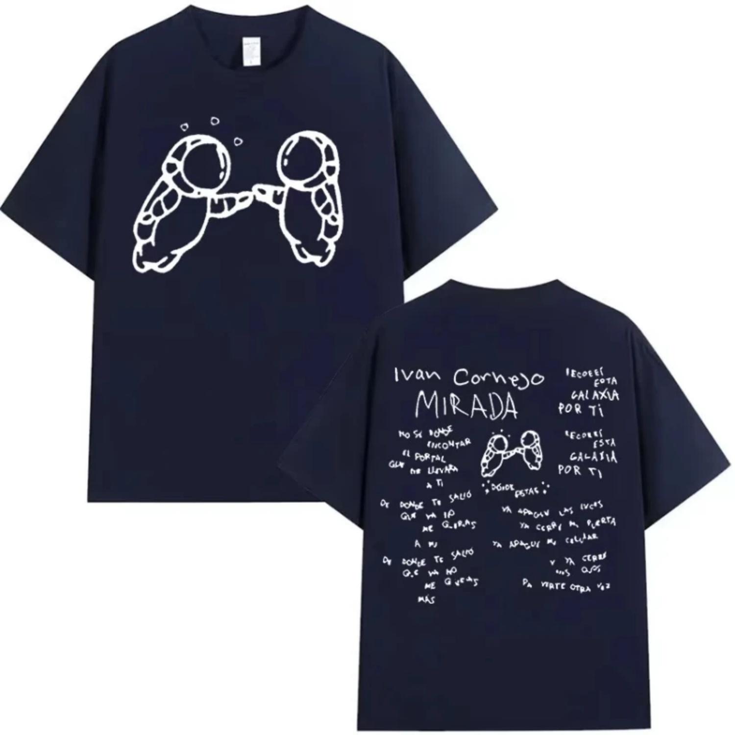 

Ivan Cornejo Mirada Tour 2025 Letter Print T-Shirt Men Women Fashion Cotton Short Sleeve T-shirts Harajuku Cute Clothing T Shirt S чёрный