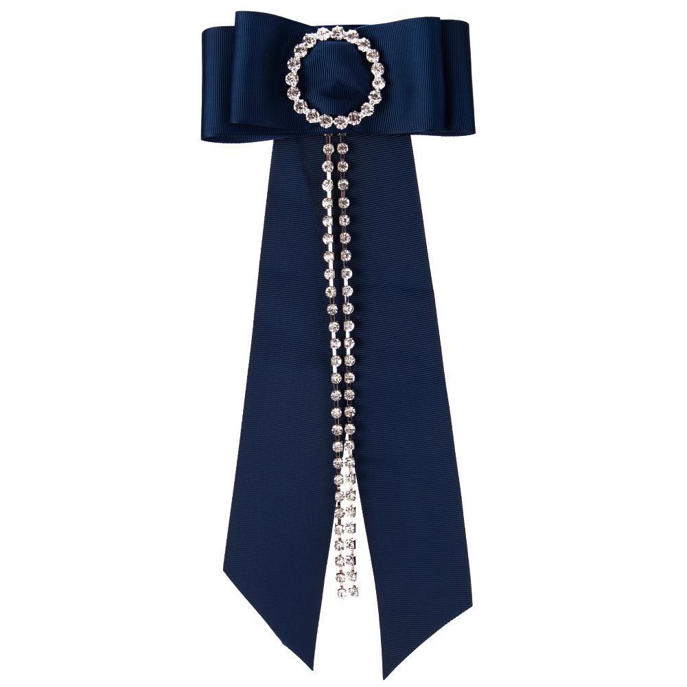 Double-layer Bowknot Corsage Brooch Breastpin Alloy Inlaid Artificial Gems Lady Women Valentine Gift