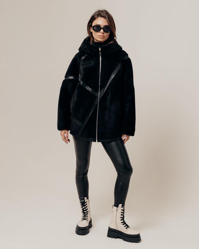 Double-sided Sheepskin Coat RR Designer 7590 44 Black