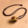 Tiger Eye, Obsidian & Amethyst Pendant Necklace – 16MM for Men