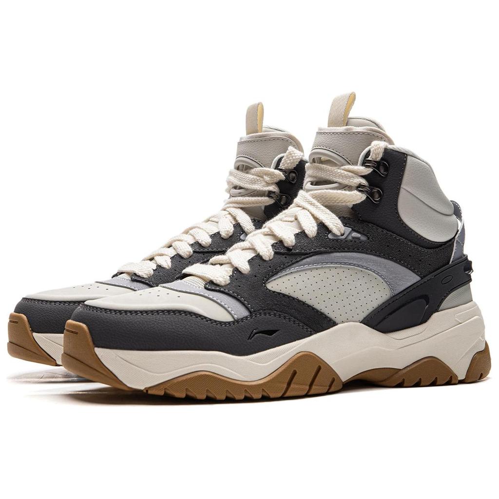 Li Ning Tian Ji 3.0 Hi Classic Comfortable Retro Trend Thick Sole Height Increasing Rebound Non-Slip Wear-Resistant Mid-Top Skate Shoes AGCU433-4