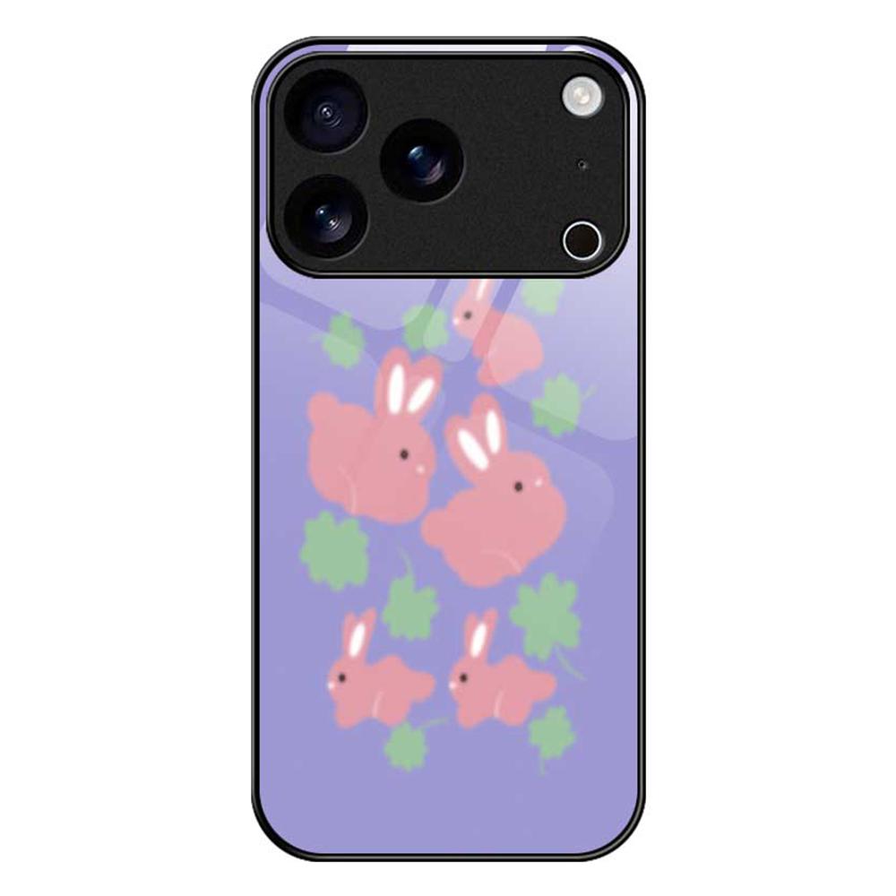 

For iPhone 17 Pro Max Case TPU PC Tempered Glass Pattern Printing Slim Phone Back Cover B0316