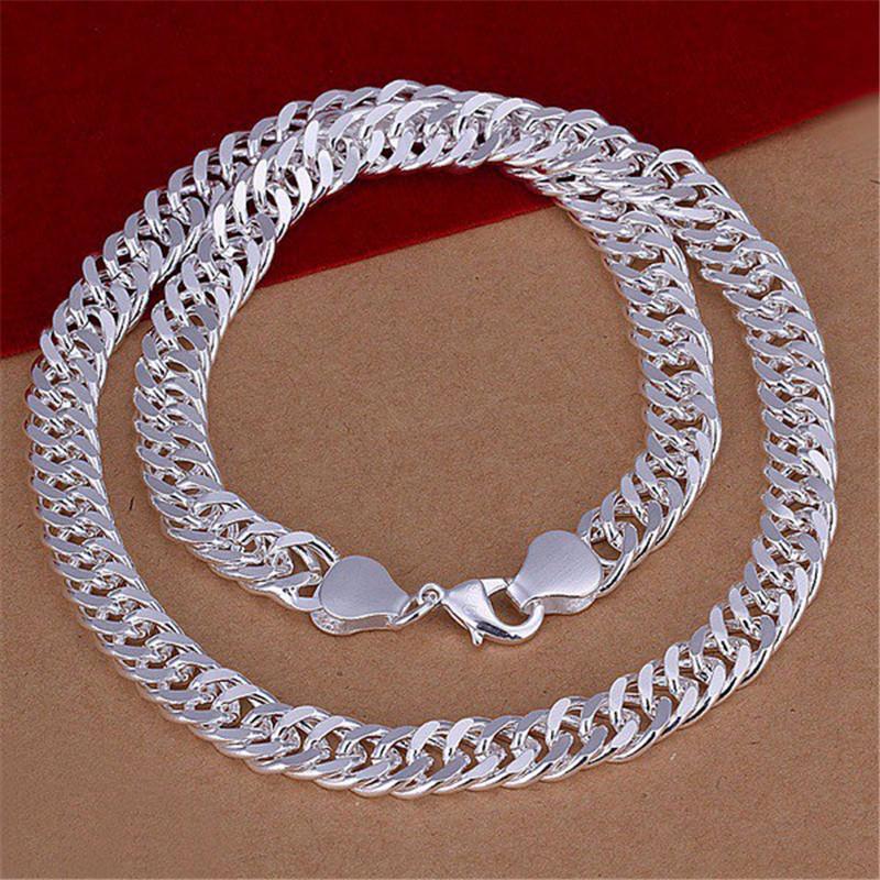 Jemný 925 Sterling Silver 10MM Řetízkový náhrdelník pro muže a ženy, masivní svatební ušlechtilé módní šperky, přívěsky a dárky