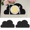 2pcs Children Cloud Shape Placemat Silicone Waterproof Heat Insulation Feeding Plate PlacematBlack