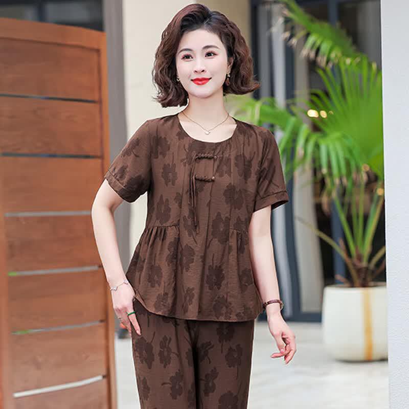YUZHAOLIN Women's Summer Short Sleeve Top & Pants Casual Set