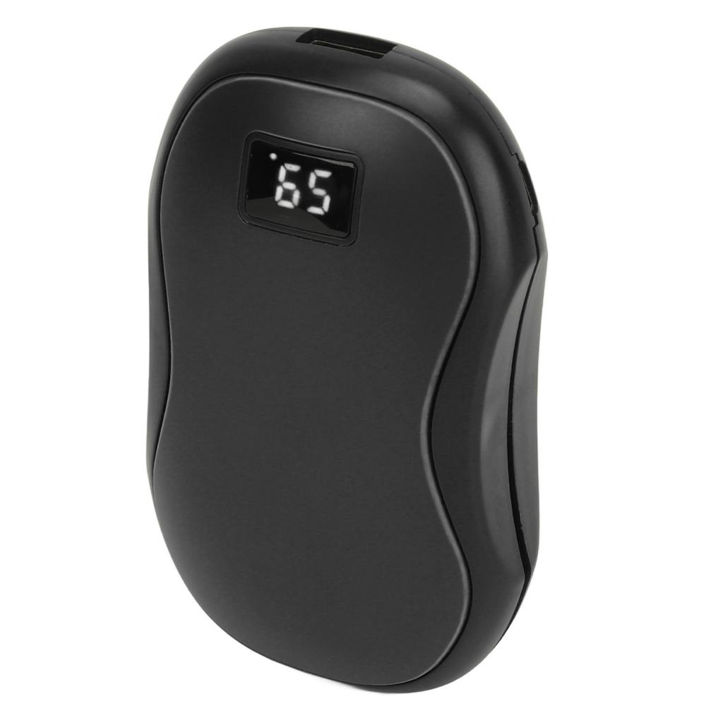 Calentador de Manos Eléctrico Recargable Banco de Energía Calentamiento a Doble Cara Pantalla 6000mAh Tamaño de Bolsillo Mano