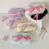 1Pcs INS Style Korean Fabric Craft Pencil Case Minimalist Bowknot Buggy Bag Student Stationery Bag Desktop Storage Bag