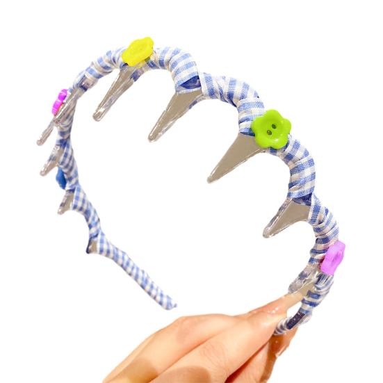 

Women Headband Plaid Ribbon Bowknot Decor Anti-Slip Design Hair Hoop Head Shape Modifier Versatile Hair Accessory C