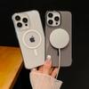 Luxury Bling Glitter Magnetic Case for iPhone 11 12 13 14 15 Pro Max For Magsafe Wireless Charge Clear Hard Acrylic PC Cover