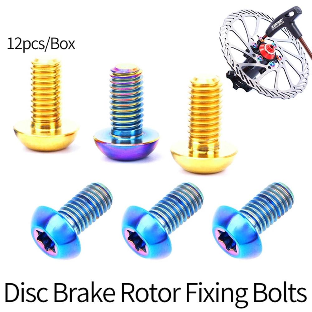 12 Stück feste Schraube M5 x 10 Titanlegierung exquisite Verarbeitung Mountainbike T25 Torx Bremsscheibenschraube