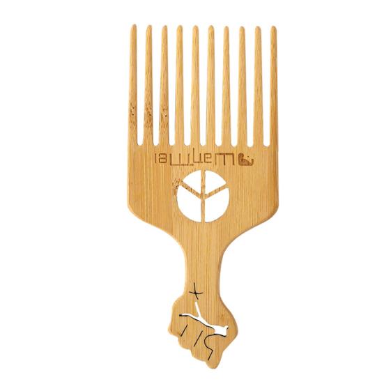 

Расческа для волос с антистатической эргономичной ручкой, мини-бамбуковая расческа для ухода за бородой с широкими зубцами для мужчин