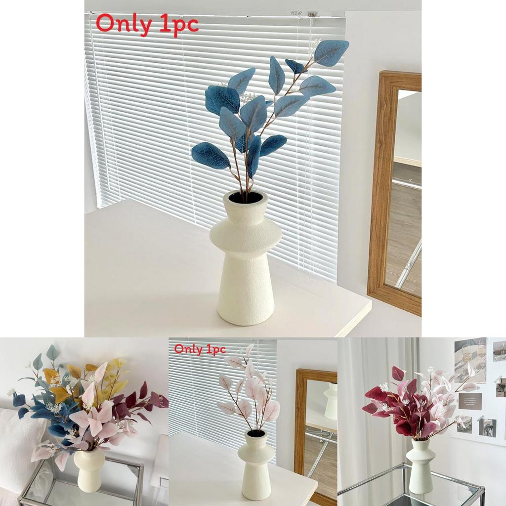 Realistic Eucalyptus Apple Leaf Silk Floral Stems For Photography Props Outdoor Use