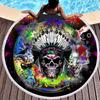 Beach Thick Round 3d Sugar Skull Printed Beach Towel Fabric Quick Dry Towel Compression Towel Tapestry Yoga Mat