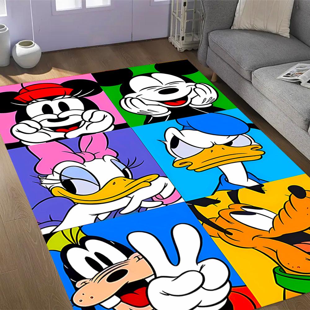Classic Disney Characters Disney Cartoon Theme Anti-Slip Rug - Polyester, Home Decor, Suitable for Bedrooms, Living Rooms, Doorways, and Studios