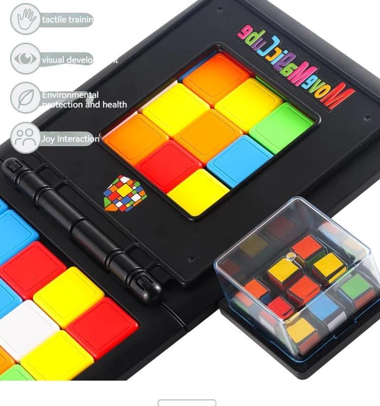 Magic Cubes Toy IQ Puzzle 3D Puzzle Race Cube Board Blocks Game Kids Adults Education Toy Parent-Child Double Speed Game