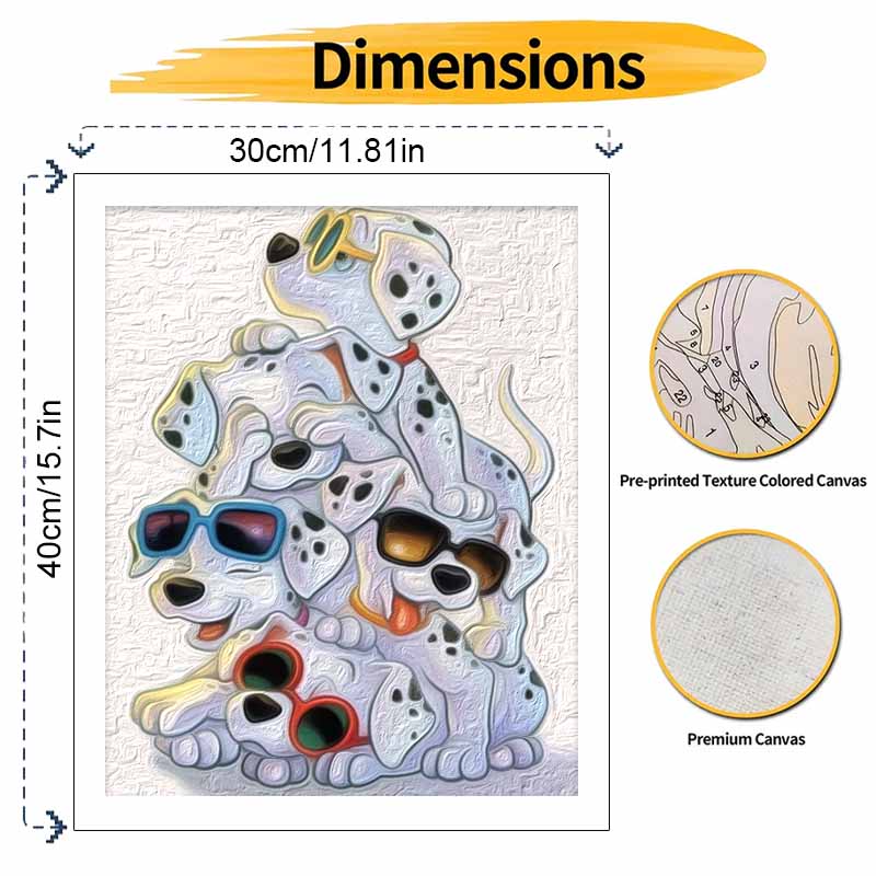 Disney 101 Dalmatians Oil Painting Art Set Handmade Diy Gift Home Decoration