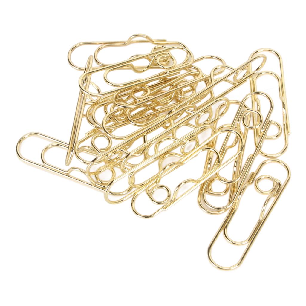 40pcs Carbon Steel Pen Clips Golden Pen Holder Clips Small Portable Pen Clips for Stationery Office