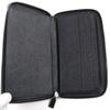 Great PRADA Triangle Logo Round Zip Long Wallet Black Safiano Leather 2ML188 Used