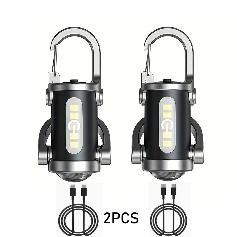 Powerful Mini COB LED Keychain Flashlight USB Rechargeable Hanging Work Light Waterproof Keyring Camping Walking Pocket Lamp