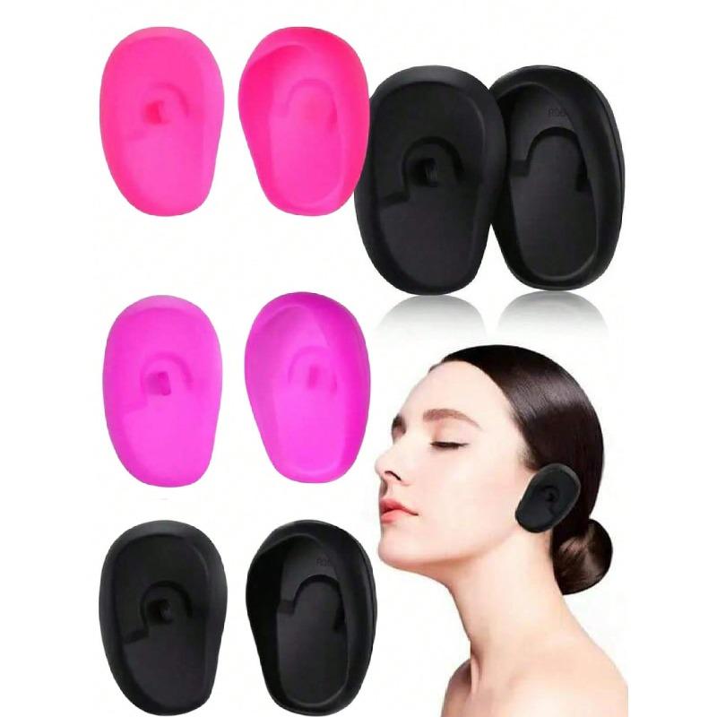 1 Pair Salon Grade Ear Covers Suitable For Dyeing, Showering Silicone Material, Salon Hair Dye Shower Ear Protector, Silicone Hair Dye Ear Covers
