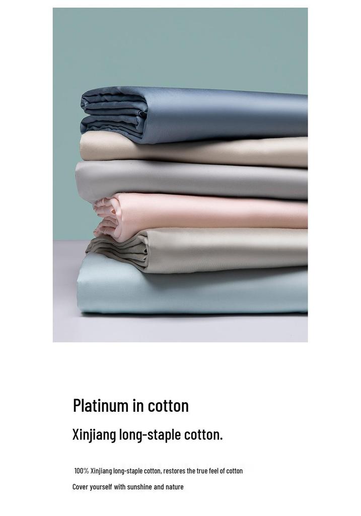 Popular 100% Cotton Sateen Bed Sheet Set - Solid Color, Long Staple Cotton, Single/Double Sizes, Three-Piece Collection