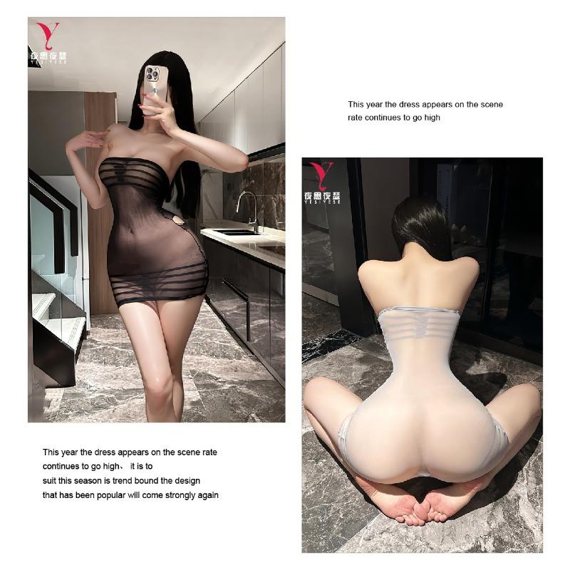 Sexy Transparent Open Crotch One Piece Mesh Intimate Lingerie For Women
