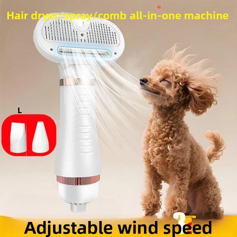 ABS Pet Grooming Dryer 3-speed Adjustable Detachable Nozzle Dog Cat Hair Removal Comb Massage Spray Brush Pet Hair Dryer