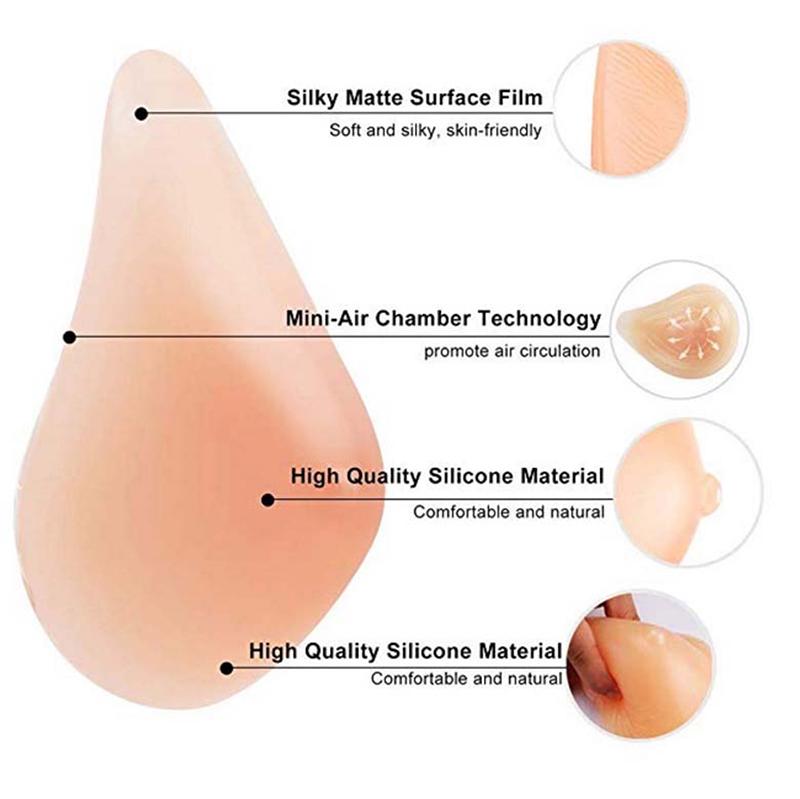 Silicone Breast Form Support Artificial Spiral Silicone Breast Fake False Breast