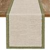 Beige & Groene Gestreepte Tafel Runner - High-End Duurzaam, Elegant Eetkamer Koffietafel Woondecoratie