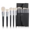 Professional White/Black Vegan Makeup Brushes Kit Private Label Luxury Cosmetic Foundation Travel Makeup Brush Set With Case