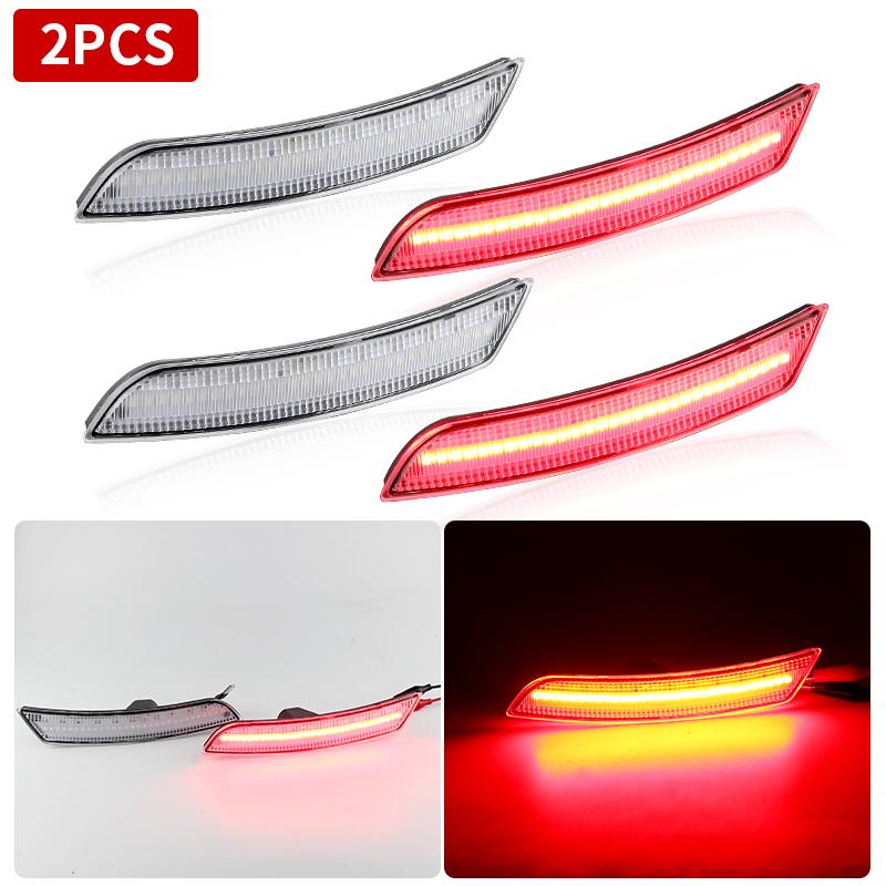 2 Stück LED Seitenmarkierungsleuchten für Stoßstange Vorne Hinten Rot/Gelbes Licht Für Chevrolet Camaro Für Cadillac CTS ATS 16-18 Seitenblinkleuchten