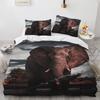 Small Elephant Duvet Cover Set 3D Print Cute Kawaii Wild Animals King Queen Size for Kids Teens Adults Animal Lover Bedding Set