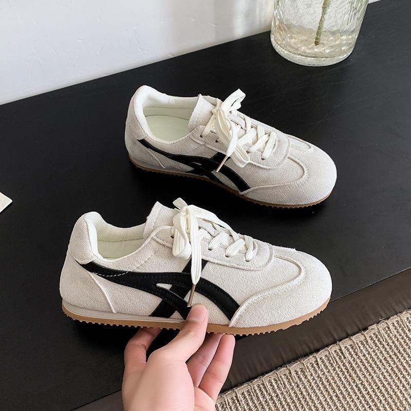 Retro anti-velvet German training shoes, comfortable and lightweight flat-bottomed casual shoes, single shoes, small white shoes, breathable and thin