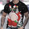 Men's Christmas 3D Printed T-shirt Short Sleeved T-shirt Casual Party Christmas Gift Fun Holiday Pattern Round Neck Top Summer Fashion Clothing