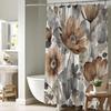 Cortina de Ducha Floral Boho Marrón Gris Bronceado Cortinas de Ducha de Flores Bohemias Acuarela Juego Para Baño Hojas Botánicas Retro Rus