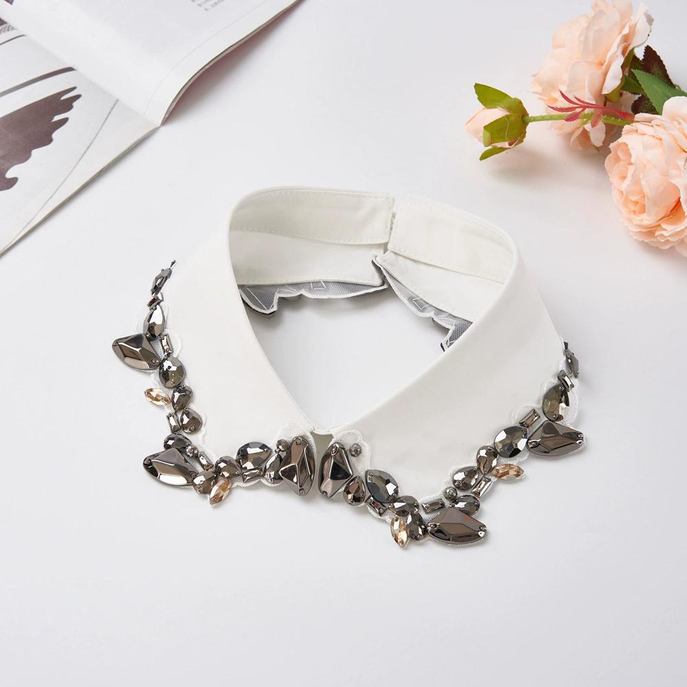 

Бисероплетение Ложный воротник Вырез Женский Белый Лацкан Ложный воротник Женская Вышивка Съемный Отстегивающийся Галстук Аксессуары для одежды