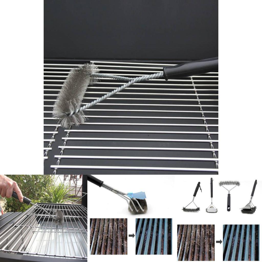 Wire Brush Spatula Long Handle Stainless Steel Brush For Wash Grill Oven Mesh