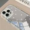 Pink Heart Pattern Makeup Mirror Phone Case For iPhone 17 16 15 14 13 12 11 Pro Max 17 Air X XR XS 7 8 Plus 16E Back Soft Cover