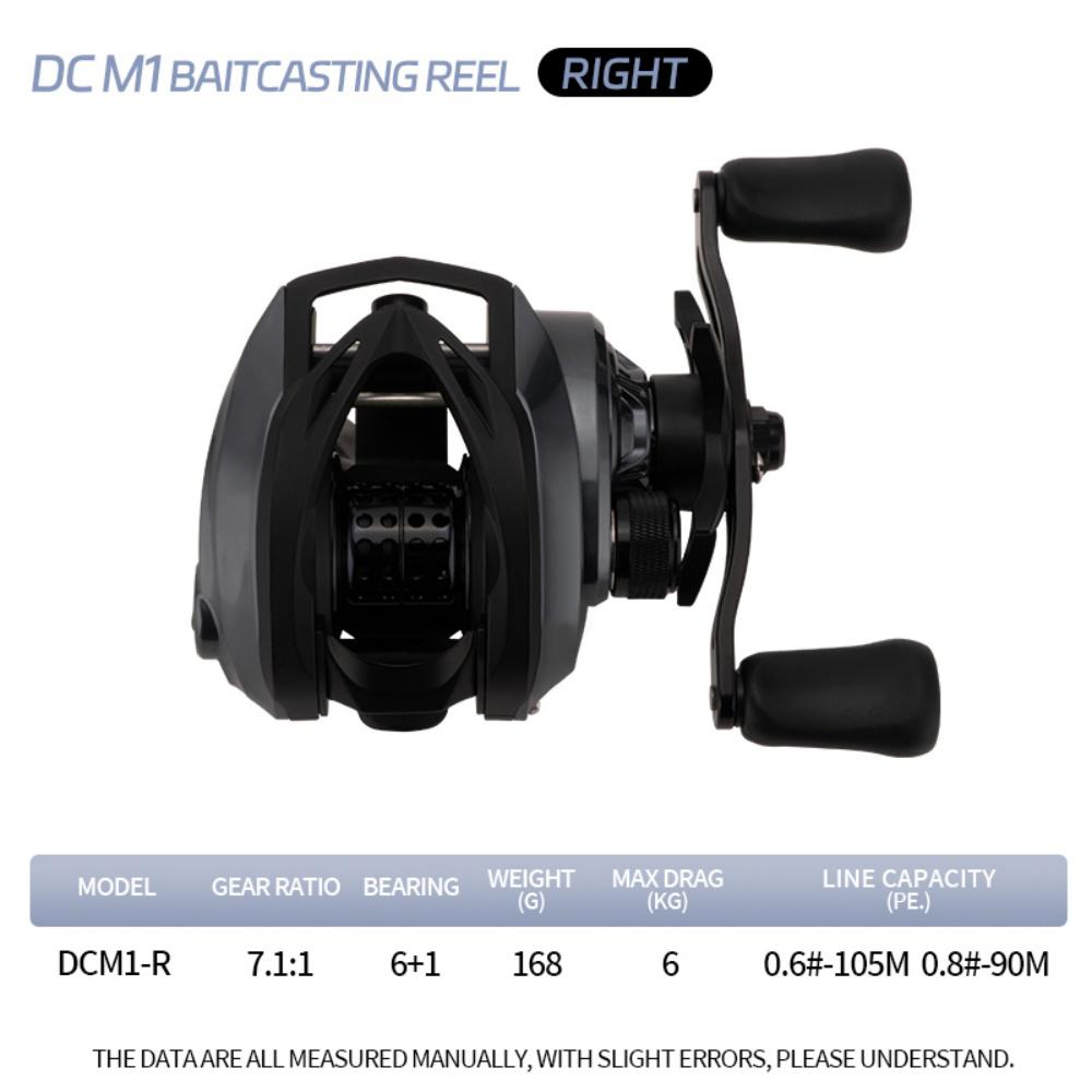 2026 New Fishing Reel 7.1:1 6+1BB DC Electronic Brake Baitcasting Reel Anti Backlash Smart Cast 6KG Drag 168g Lightweight Long Distance Lure Fishing