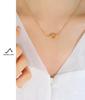 Korean Sweetheart Heart-Shaped Pendant Necklace for Women, 18K Gold-Plated Titanium Steel Clavicle Chain